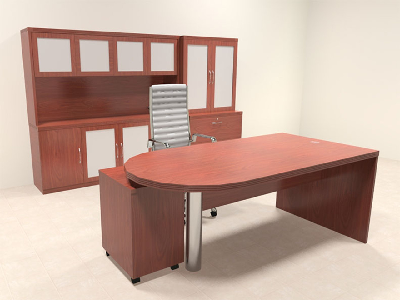 6pc Modern Contemporary Executive Office Desk Set, #RO-ABD-D23
