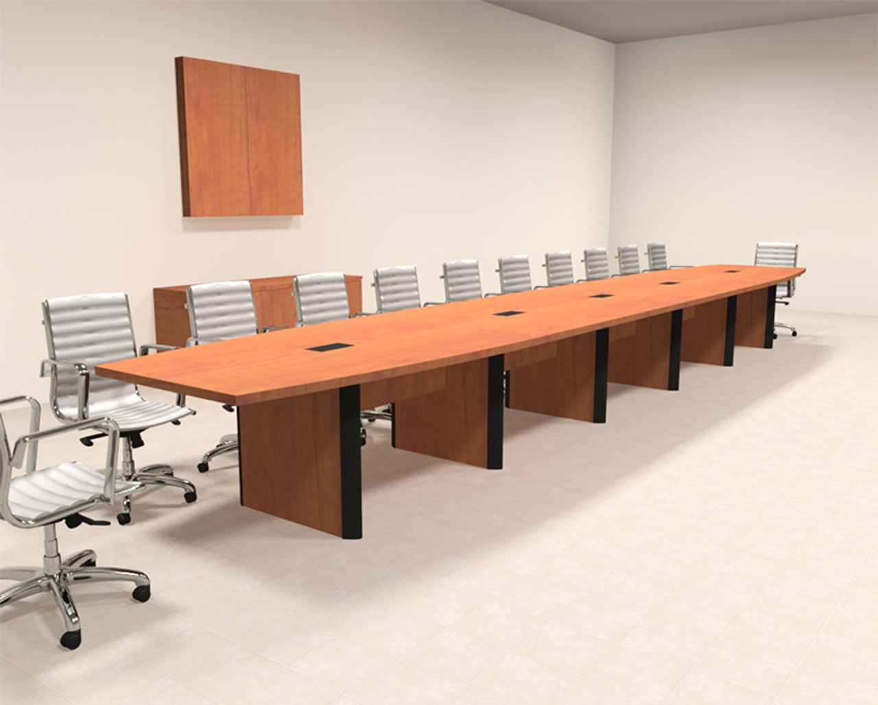 Modern Boat Shaped 24' Feet Conference Table, #OF-CON-CP36