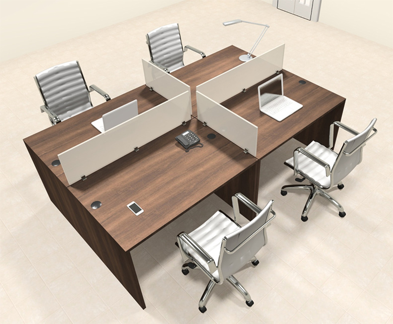 Four Persons Modern Office Divider Workstation Desk Set, #CH-AMB-FP19