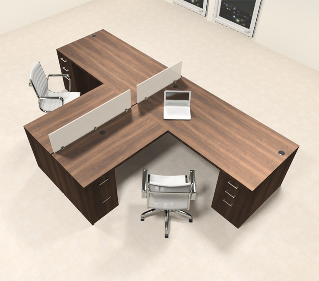 2 person l shaped office desk