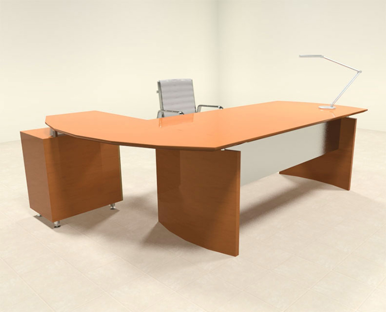 2pc Modern Contemporary L Shape Executive Office Desk Set, #RO-NAP-L1