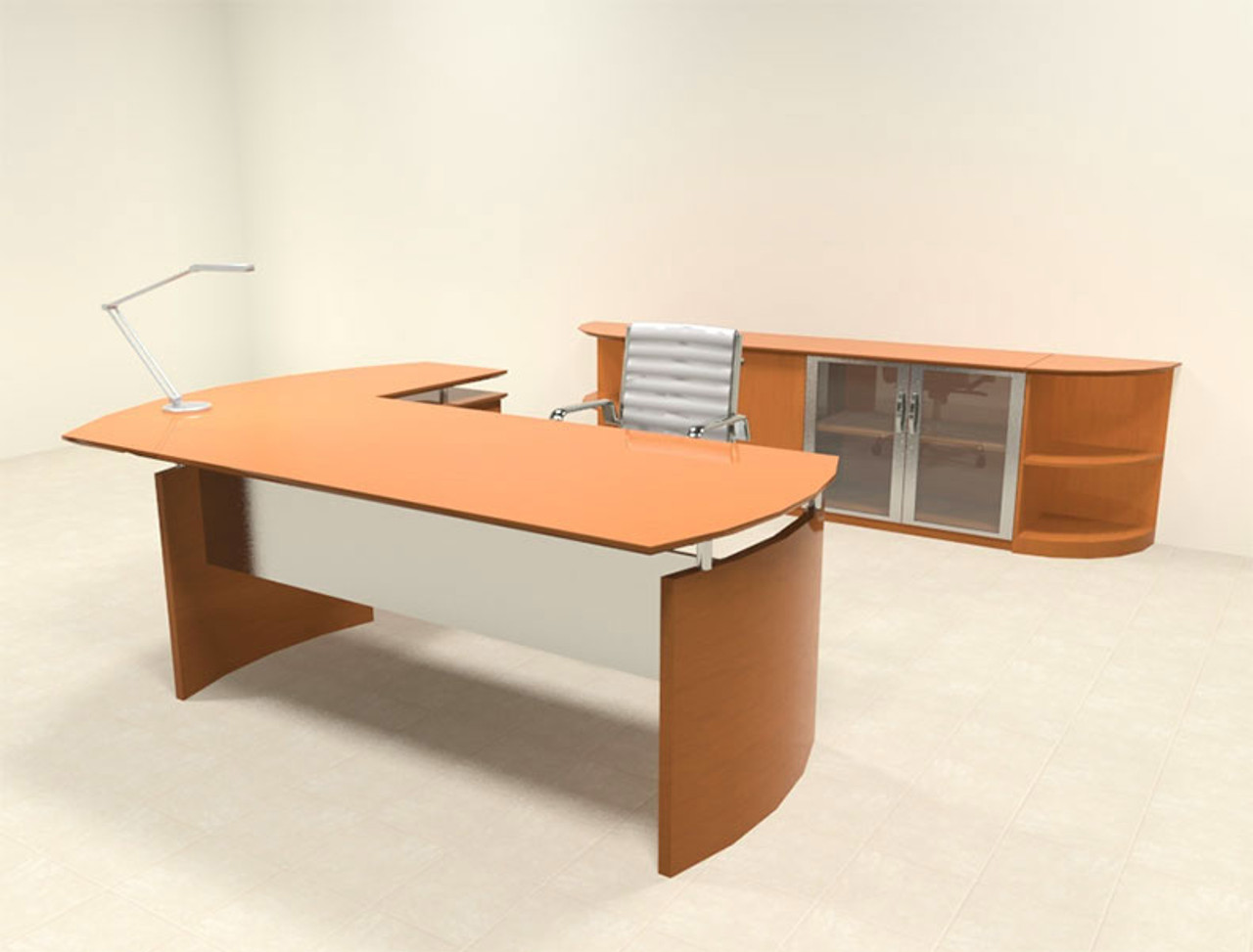 5pc Modern Contemporary L Shape Executive Office Desk Set, #RO-NAP-L7