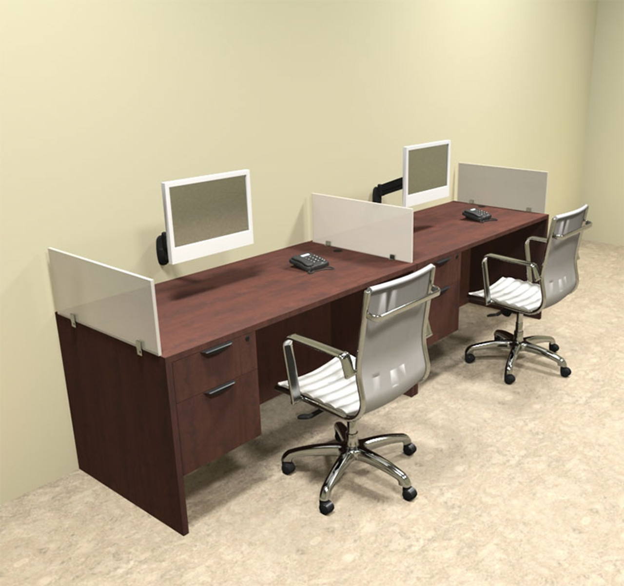 Two Person Divider Modern Office Workstation Desk Set, #OT-SUL-SP22