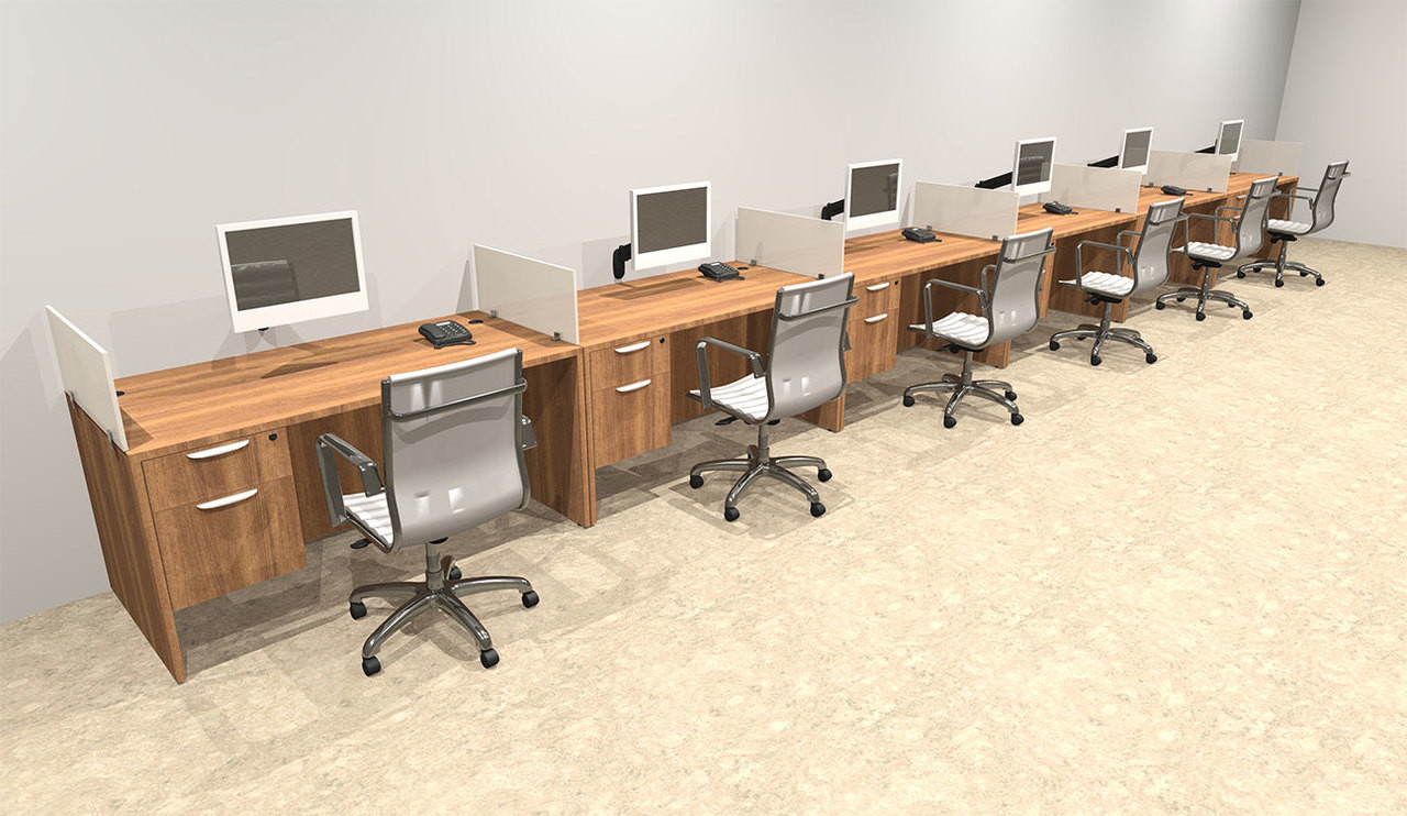 Six Person Divider Modern Office Workstation Desk Set, #OT-SUL-SP37