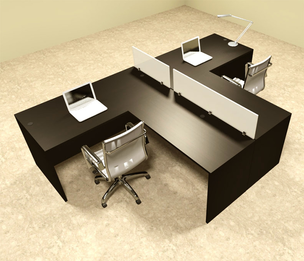 two person l desk