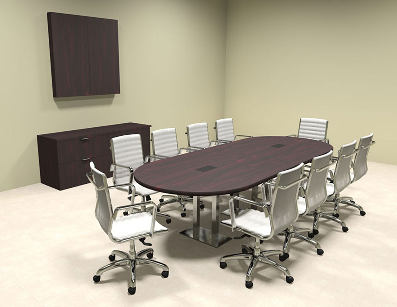 Modern Racetrack Steel Leg 10' Feet Conference Table, #OF-CON-CM7