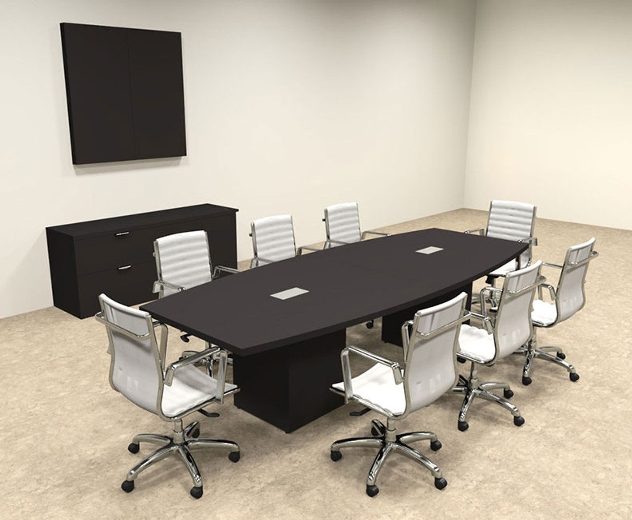 Modern Boat Shaped Cube Leg 10' Feet Conference Table, #OF-CON-CQ17