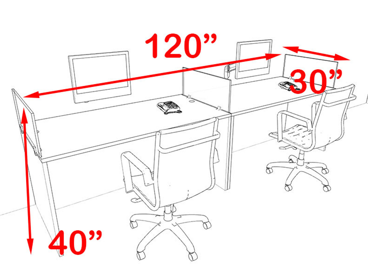 Two Person Blue Divider Office Workstation Desk Set, #OT-SUL-SPB3