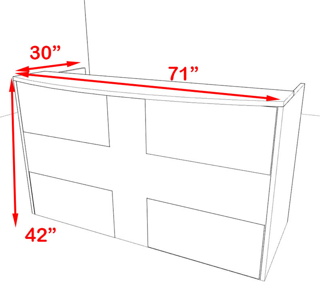 2pc Rectangular Modern Acrylic Panel Office Reception Desk, #OT-SUL-RM38