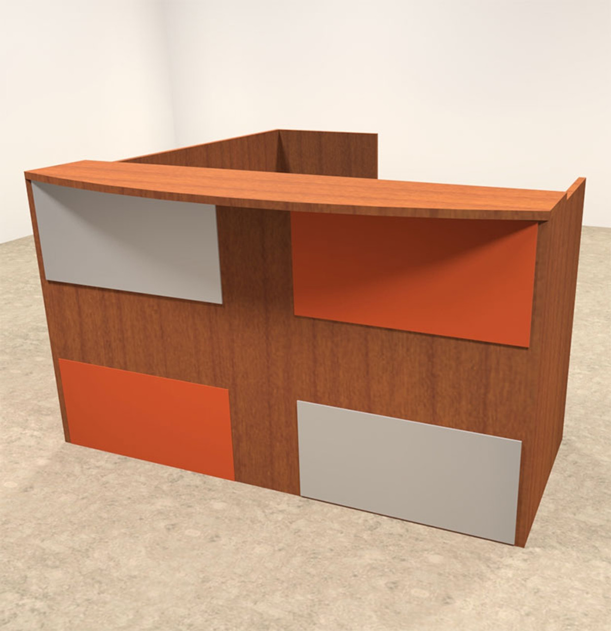 3pc L Shaped Modern Acrylic Panel Office Reception Desk, #OT-SUL-RM45
