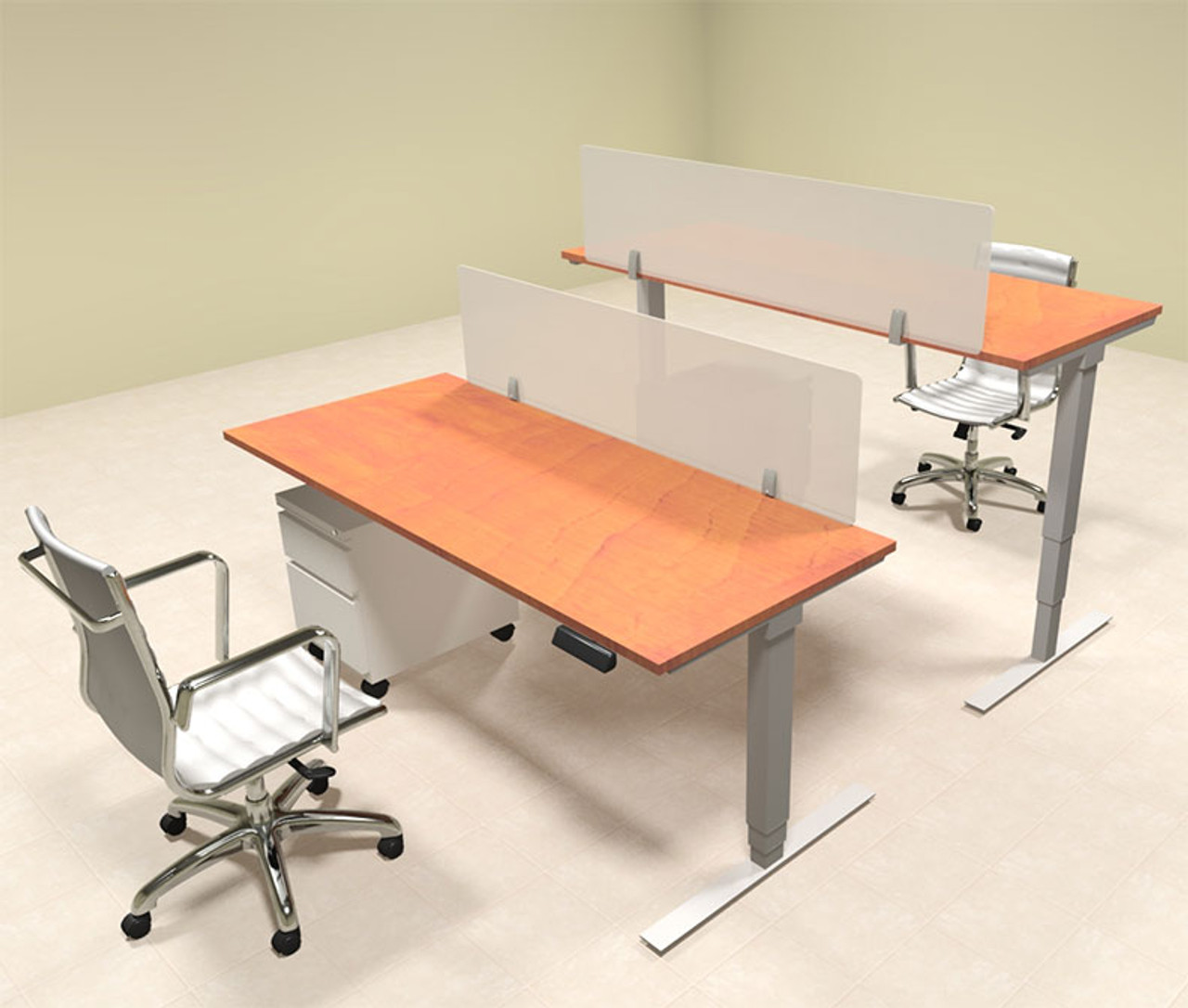 Two Persons Modern Power Adjustable Divider Workstation, #OF-CON-HP14