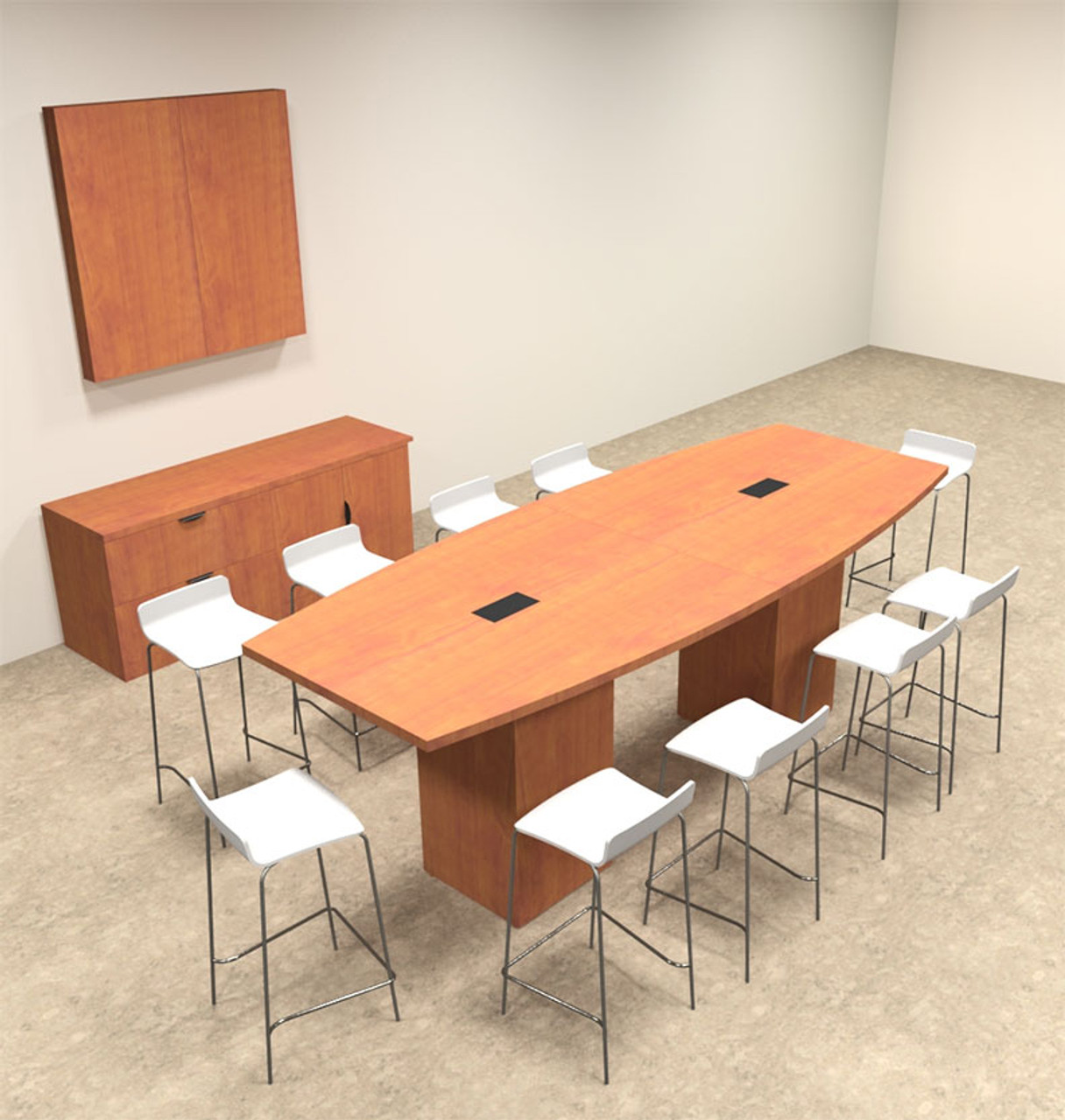 Boat Shape Counter Height 10' Feet Conference Table, #OF-CON-CT2