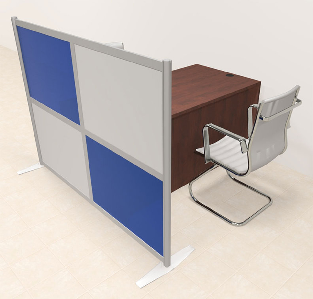 One Person Workstation w/Acrylic Aluminum Privacy Panel, #OT-SUL-HPB14