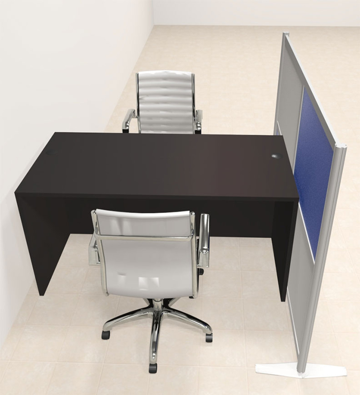 One Person Workstation w/Acrylic Aluminum Privacy Panel, #OT-SUL-HPB16