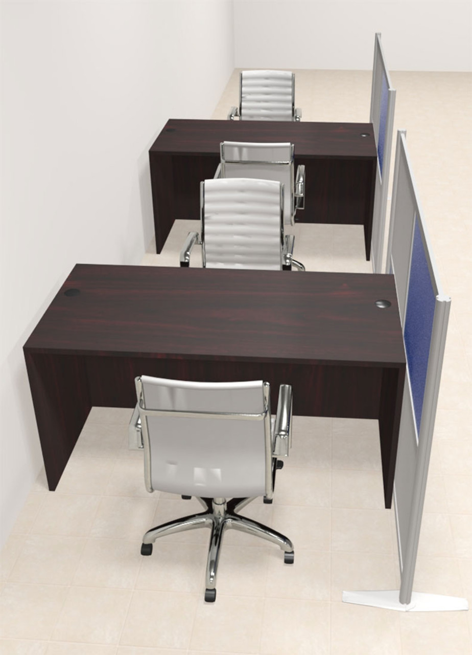 Two Person Workstation w/Acrylic Aluminum Privacy Panel, #OT-SUL-HPB19