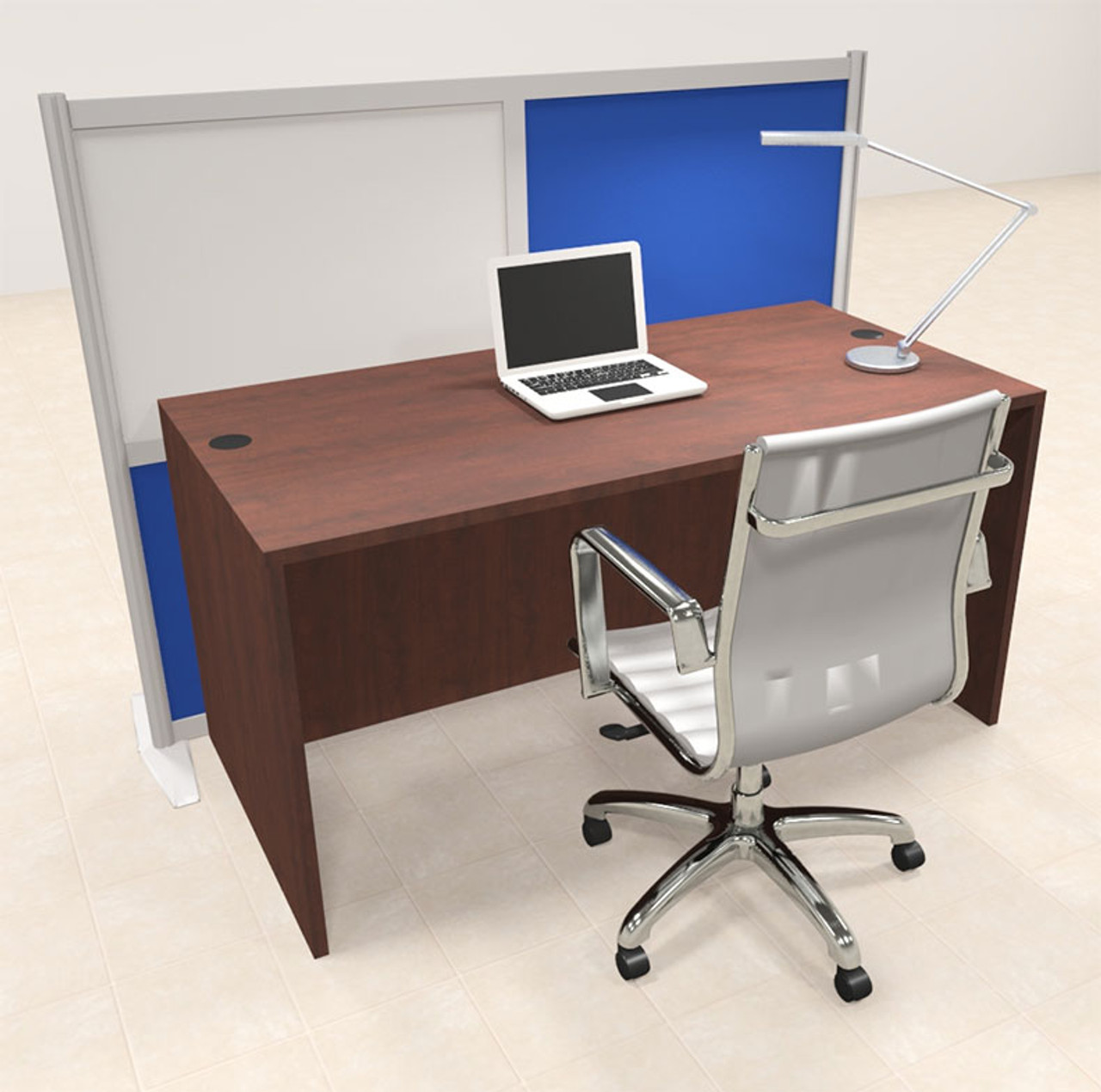 One Person Workstation w/Acrylic Aluminum Privacy Panel, #OT-SUL-HPB26