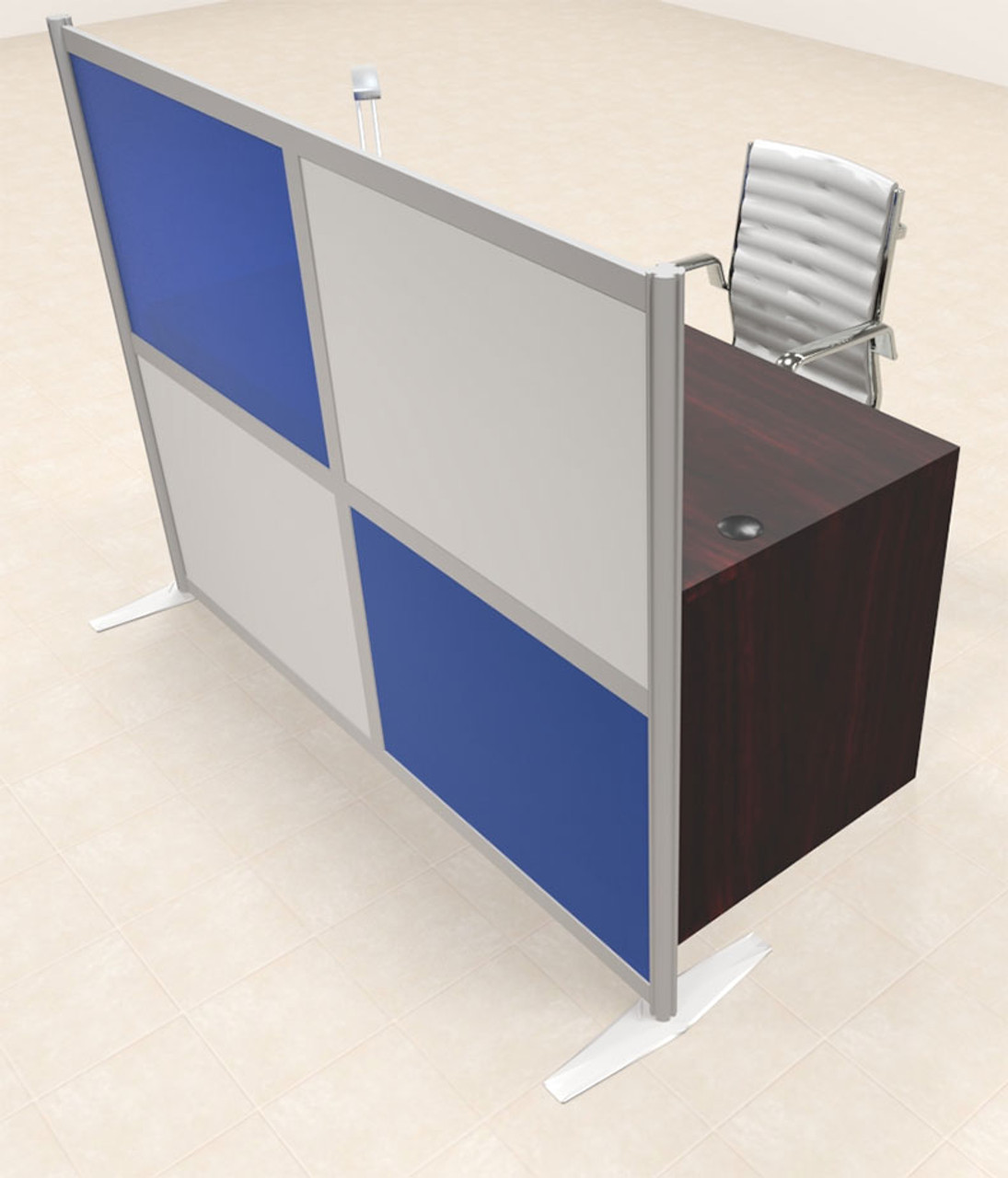 One Person Workstation w/Acrylic Aluminum Privacy Panel, #OT-SUL-HPB27