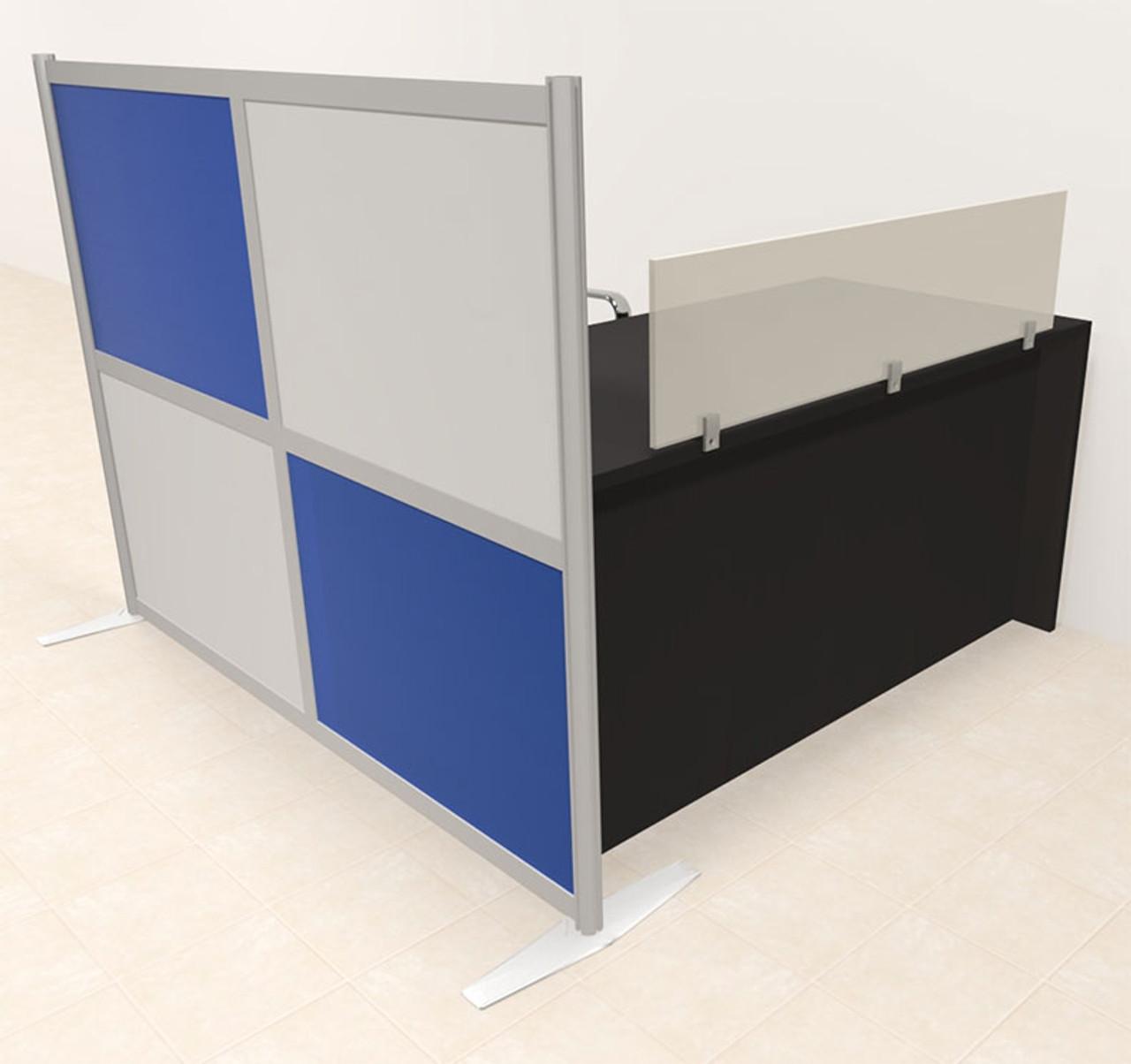 One Person Workstation w/Acrylic Aluminum Privacy Panel, #OT-SUL-HPB40