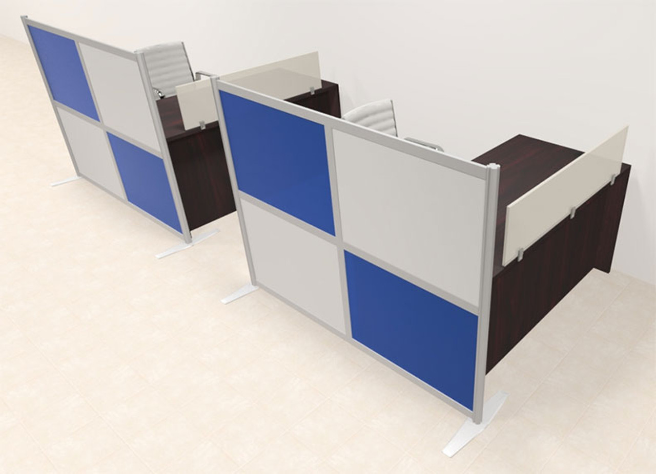 Two Person Workstation w/Acrylic Aluminum Privacy Panel, #OT-SUL-HPB43