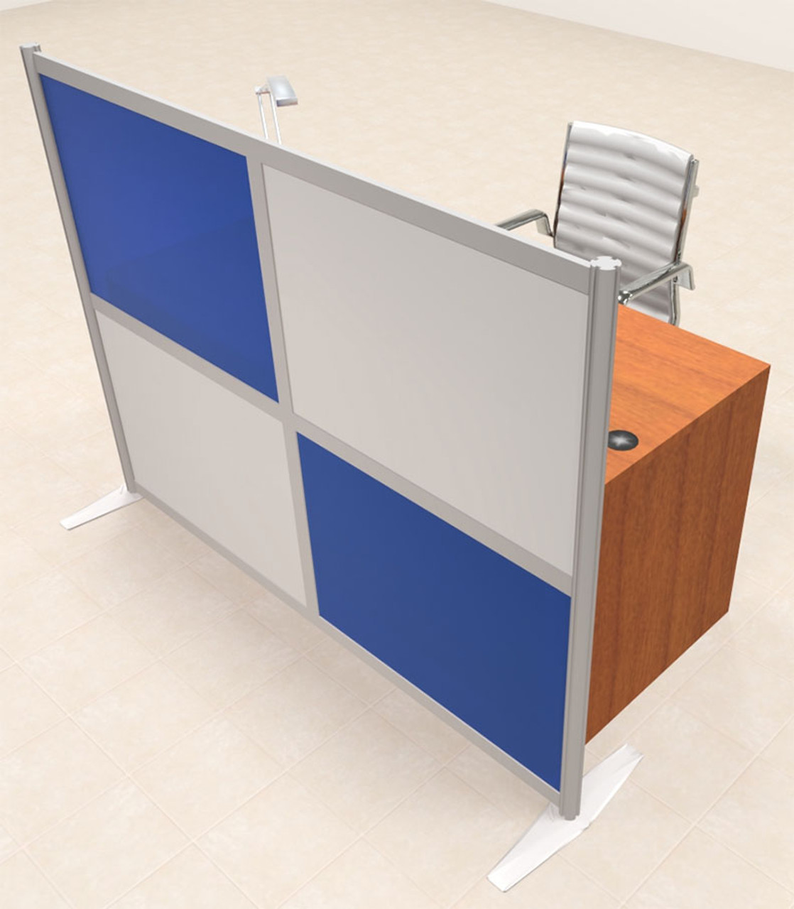 One Person Workstation w/Acrylic Aluminum Privacy Panel, #OT-SUL-HPB61