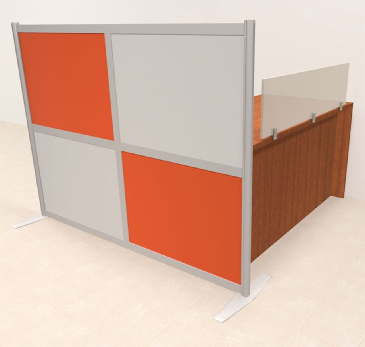 One Person Workstation w/Acrylic Aluminum Privacy Panel, #OT-SUL-HPO109