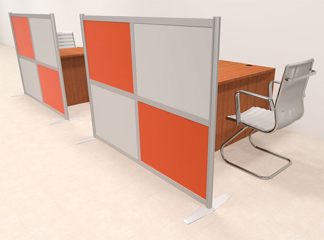 Two Person Workstation w/Acrylic Aluminum Privacy Panel, #OT-SUL-HPO125