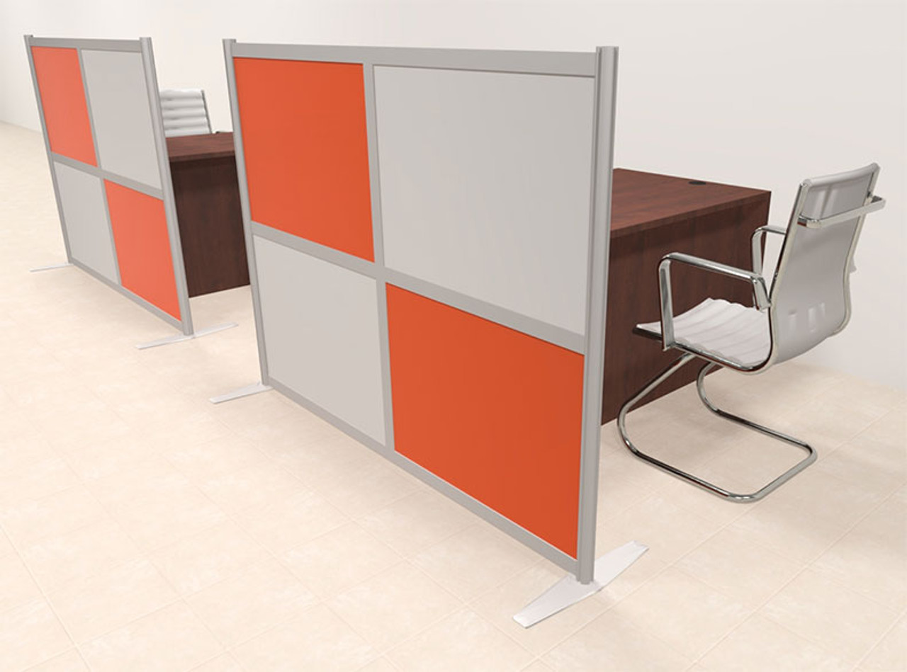 Two Person Workstation w/Acrylic Aluminum Privacy Panel, #OT-SUL-HPO126