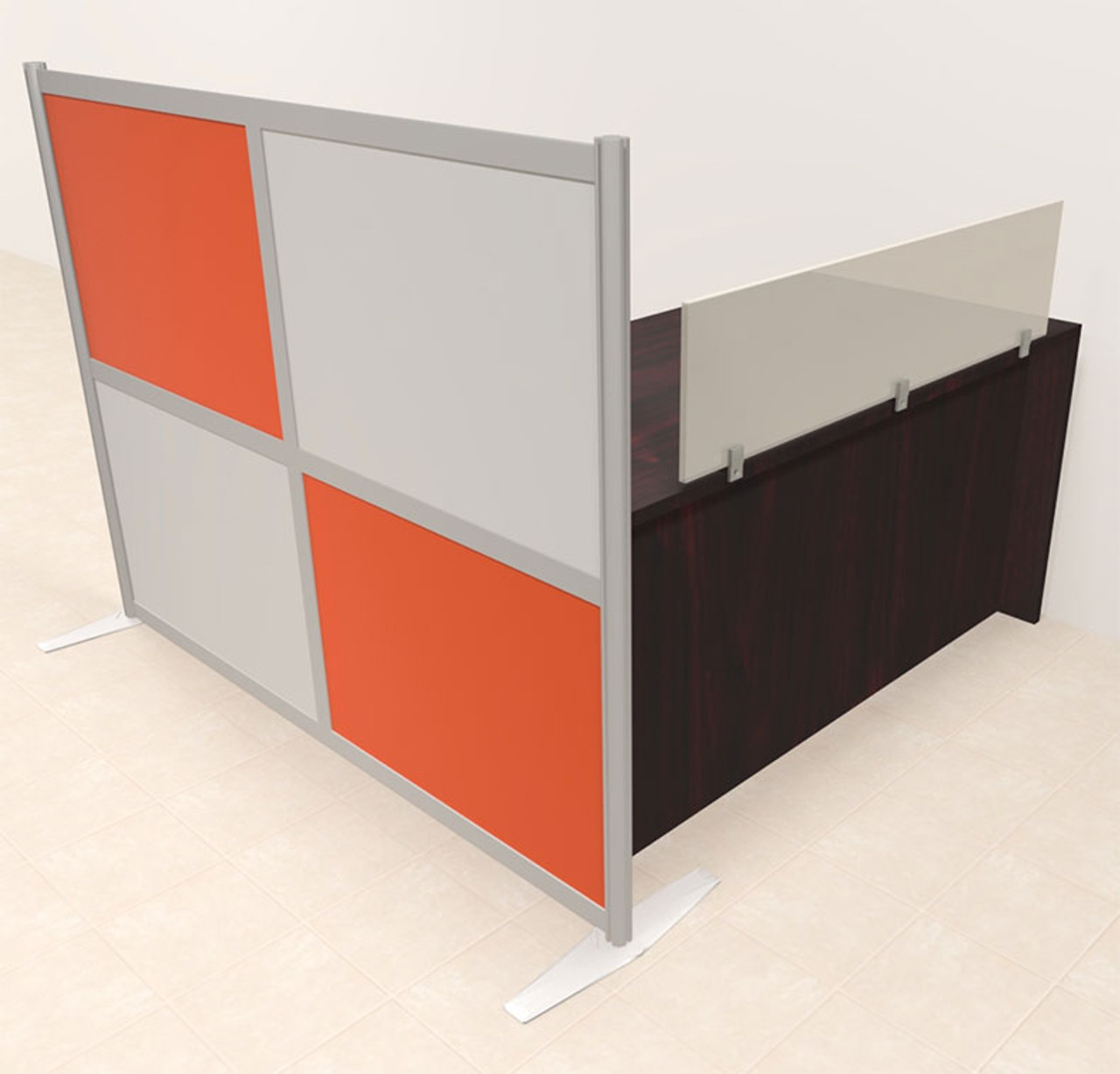 One Person Workstation w/Acrylic Aluminum Privacy Panel, #OT-SUL-HPO75