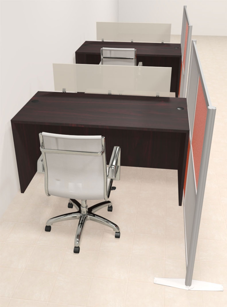 Two Person Workstation w/Acrylic Aluminum Privacy Panel, #OT-SUL-HPO79