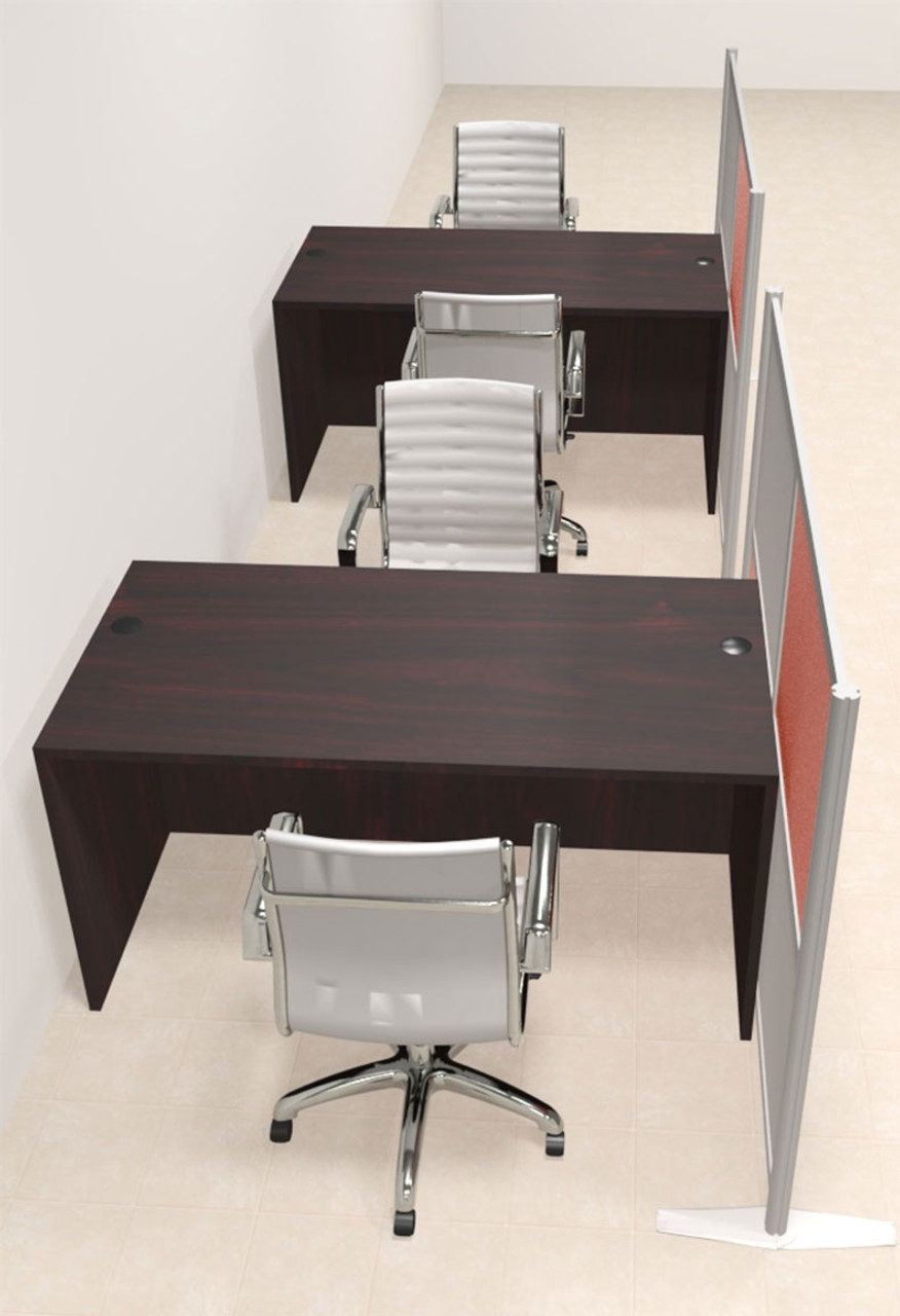 Two Person Workstation w/Acrylic Aluminum Privacy Panel, #OT-SUL-HPO91