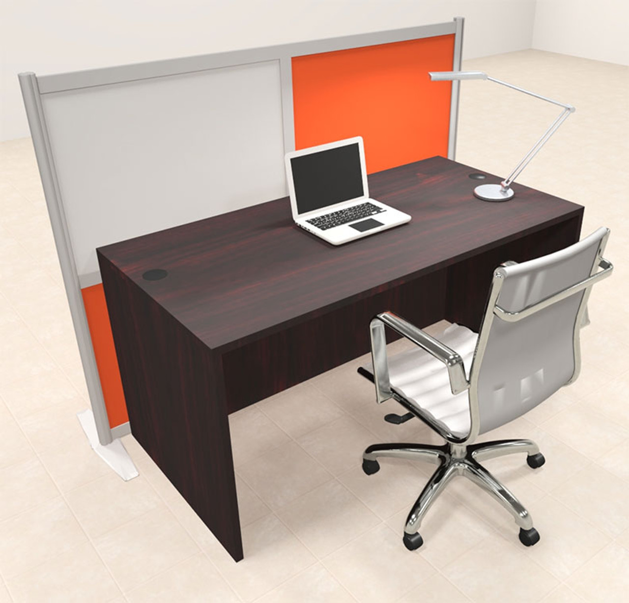 One Person Workstation w/Acrylic Aluminum Privacy Panel, #OT-SUL-HPO99