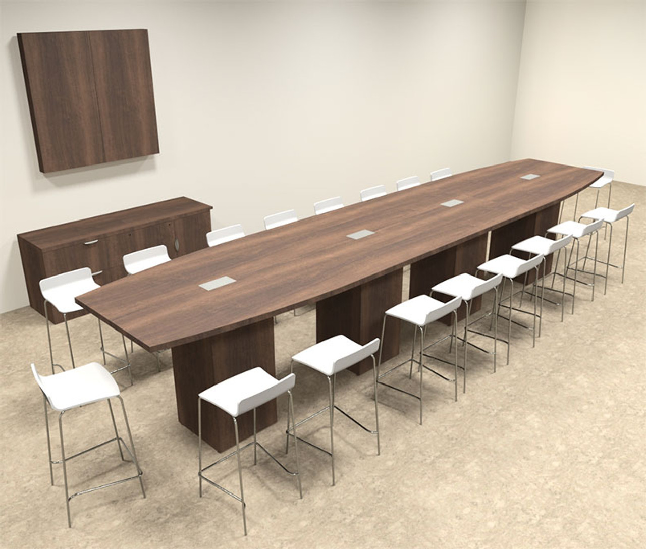 Boat Shape Counter Height 18' Feet Conference Table, #OF-CON-CT28