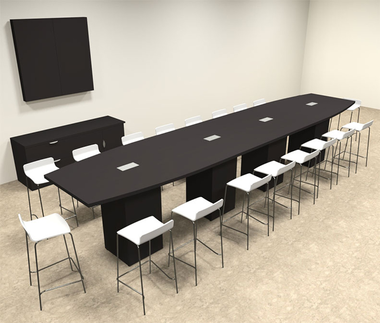 Boat Shape Counter Height 18' Feet Conference Table, #OF-CON-CT30