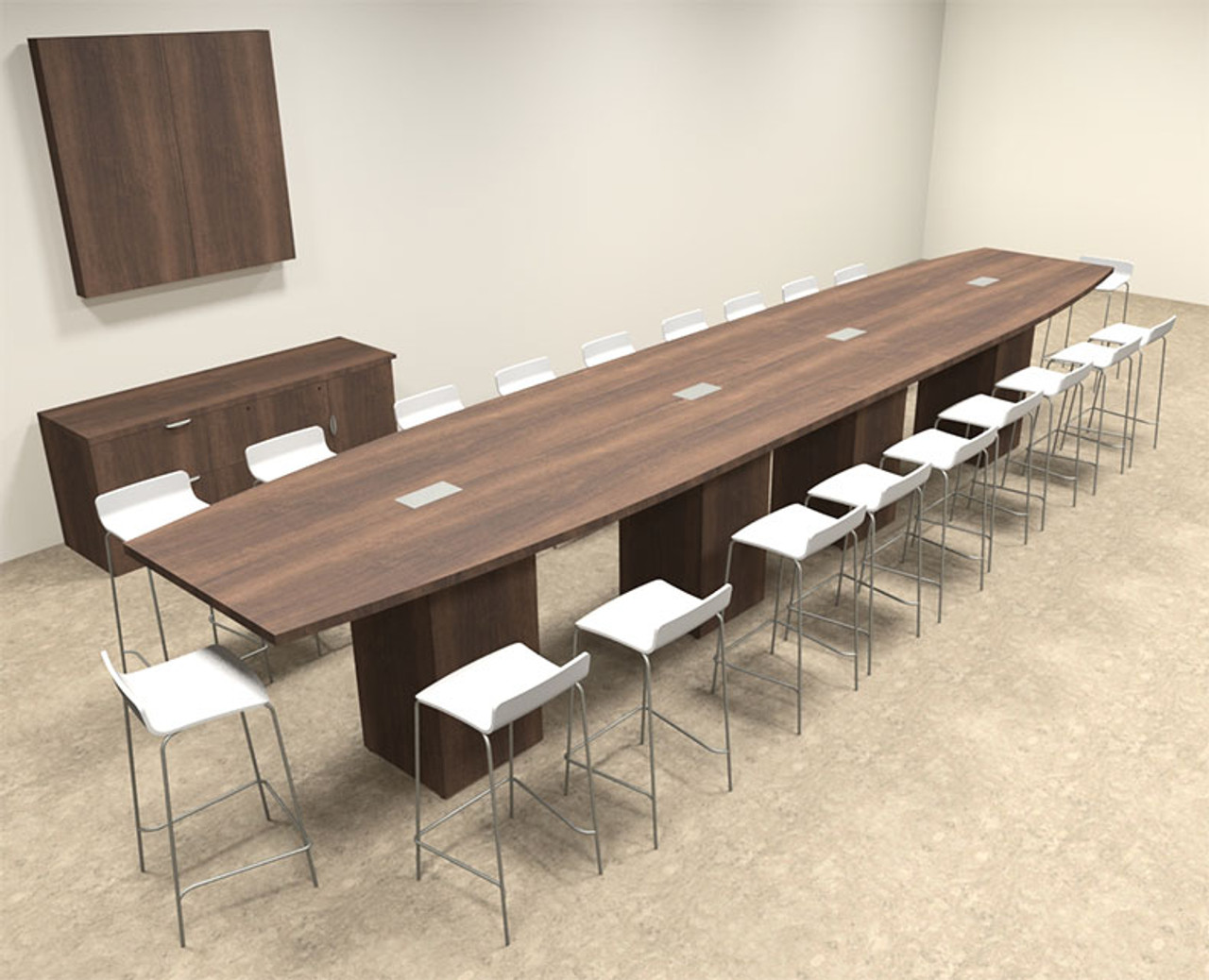 Boat Shape Counter Height 20' Feet Conference Table, #OF-CON-CT34