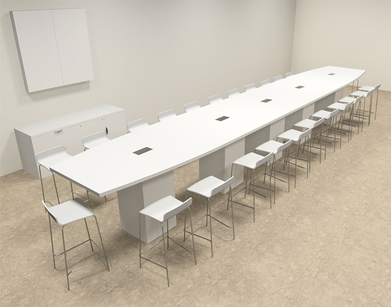 Boat Shape Counter Height 22' Feet Conference Table, #OF-CON-CT43