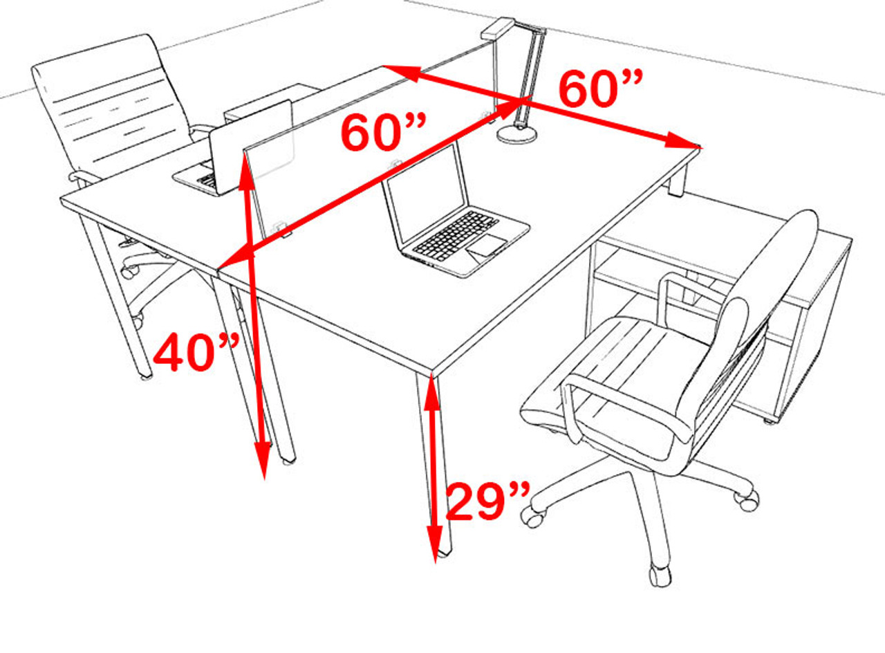 Two Persons Modern Acrylic Divider Workstation, #MT-FIV-FP67