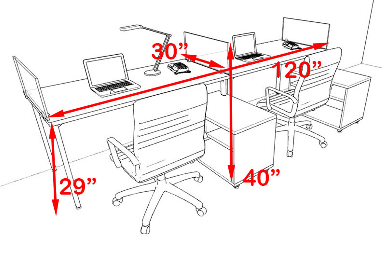 Two Persons Modern Acrylic Divider Workstation, #MT-FIV-SP50