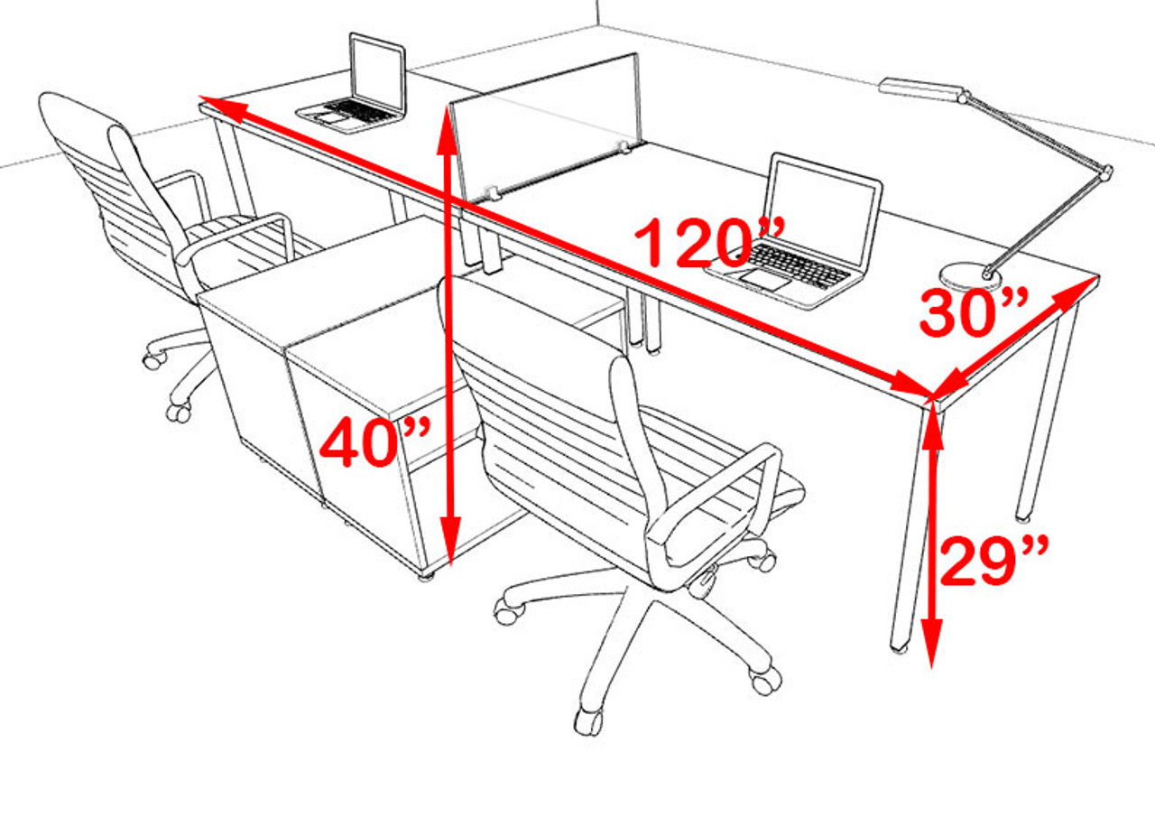 Two Persons Modern Acrylic Divider Workstation, #MT-FIV-SP88