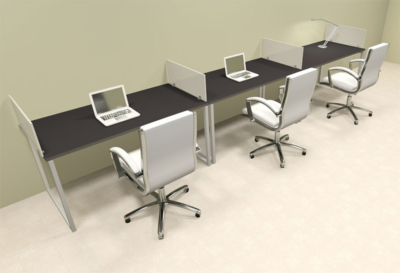 There Person Modern Acrylic Divider Office Workstation, #AL-OPN-SP24