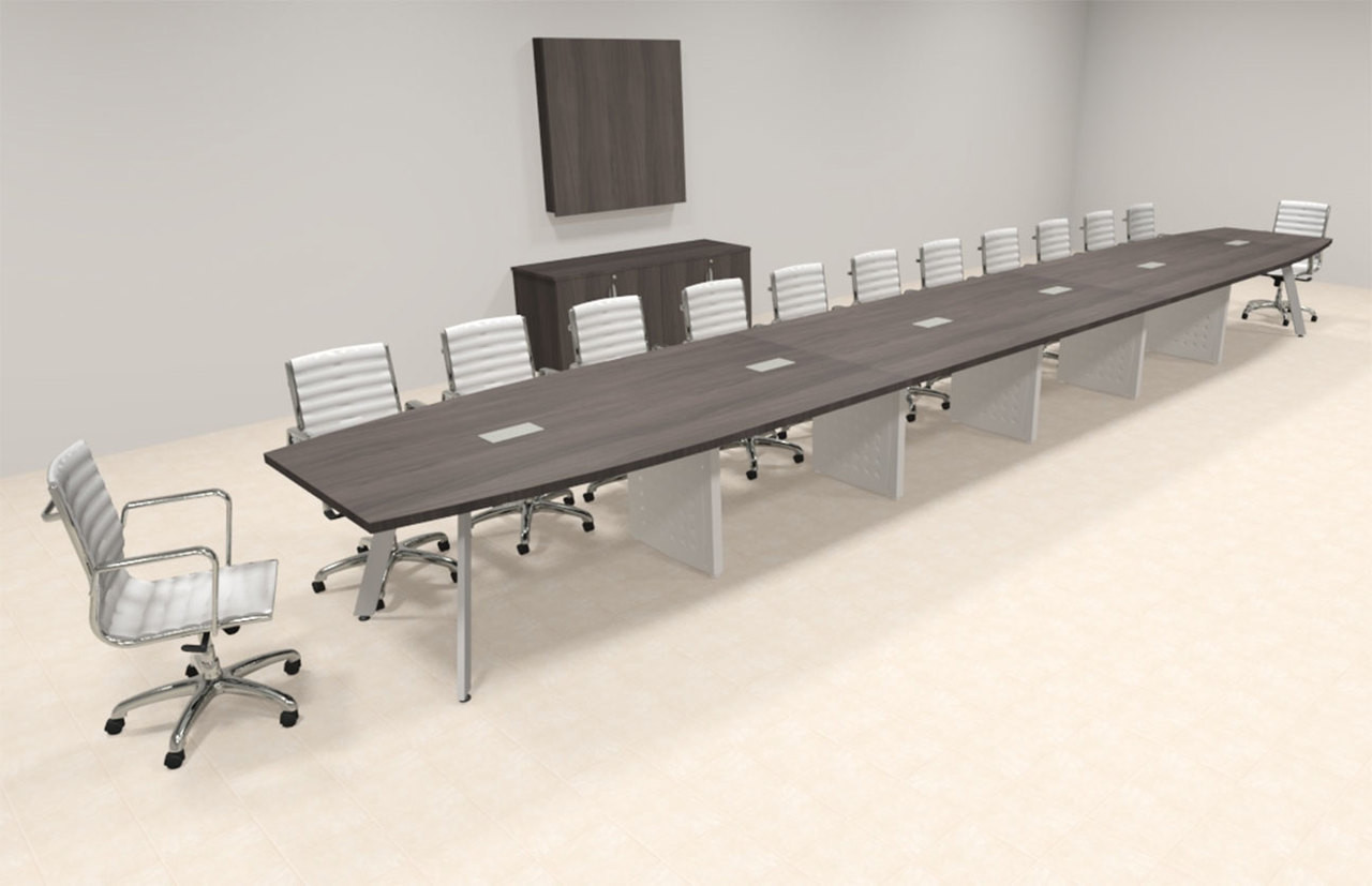 Modern Boat shaped 26' Feet Metal Leg Conference Table, #OF-CON-CV70