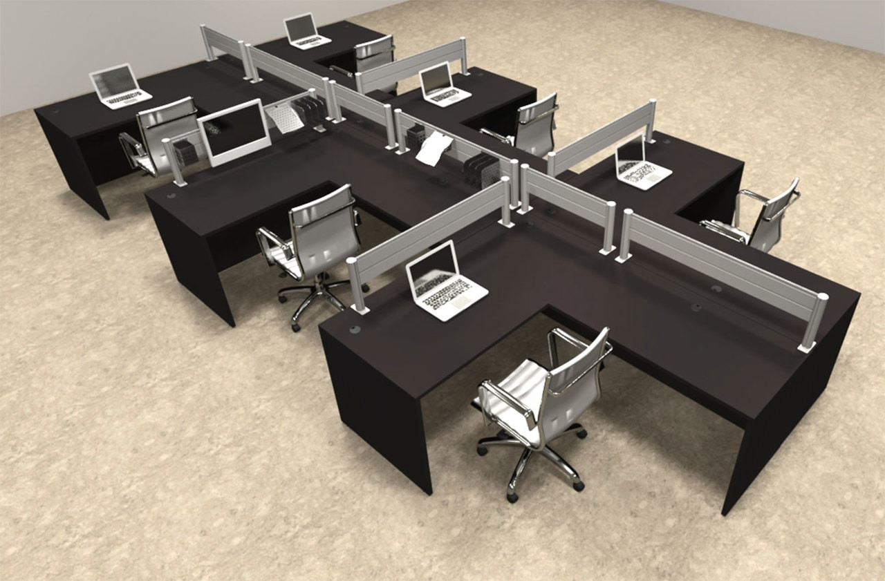 Six Person Modern Aluminum Organizer Divider Office Workstation, #OT-SUL-SPW52