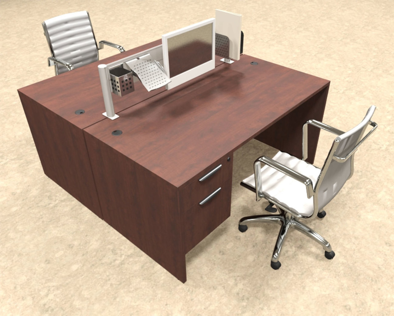 Two Person Modern Aluminum Organizer Divider Office Workstation, #OT-SUL-FPW14