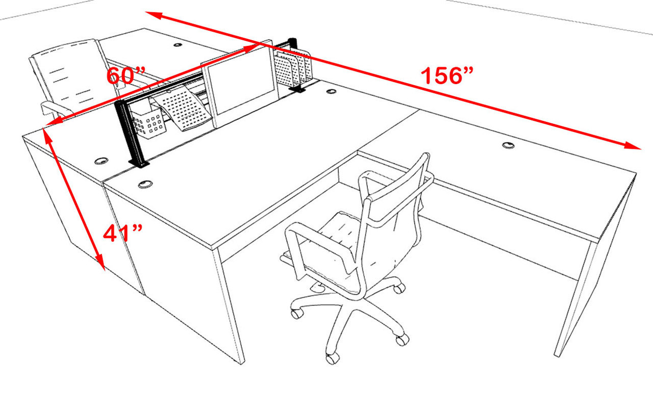 Two Person Modern Aluminum Organizer Divider Office Workstation, #OT-SUL-FPW26