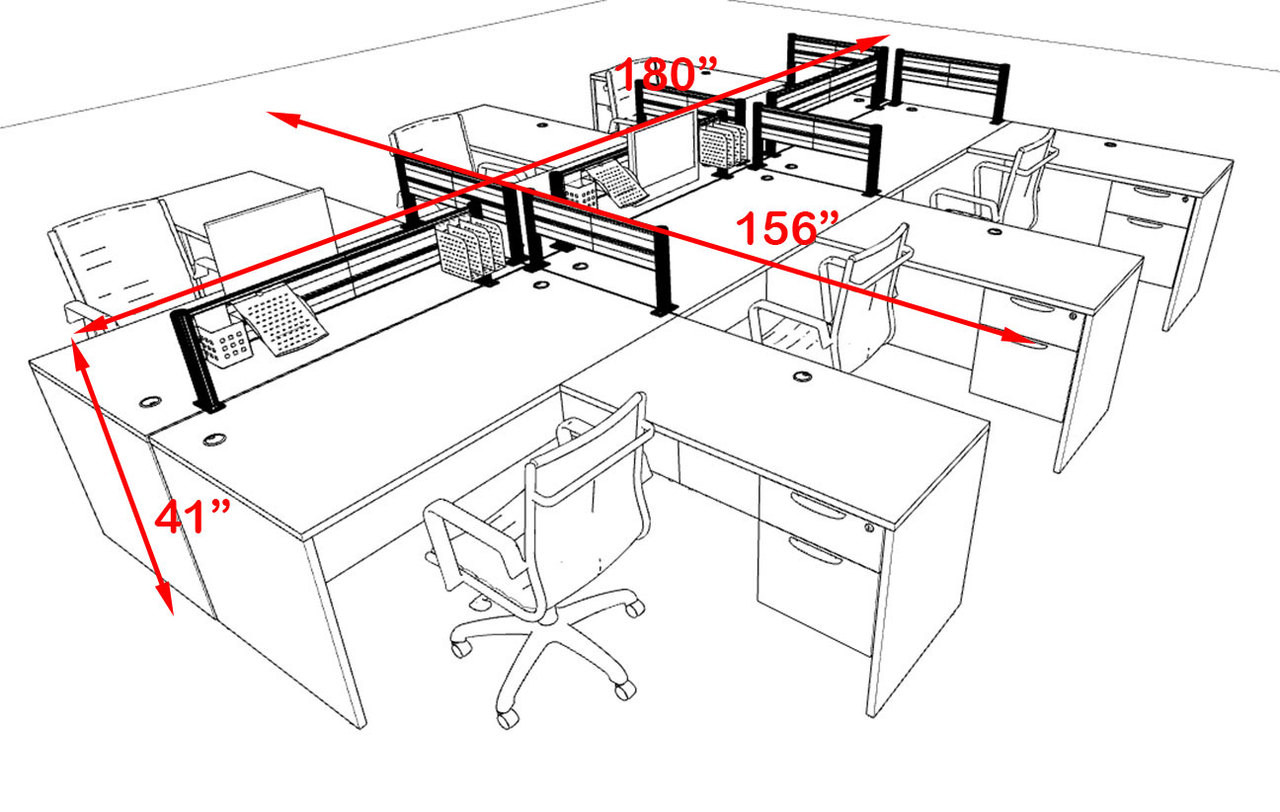 Six Person Modern Aluminum Organizer Divider Office Workstation, #OT-SUL-FPW47