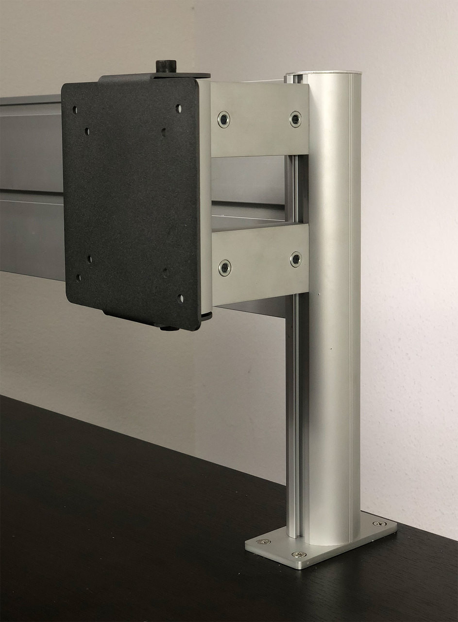 VESA Monitor Mount for Aluminum Organizer Slatwall w/ Short Arm, #OT-SUL-HANG5