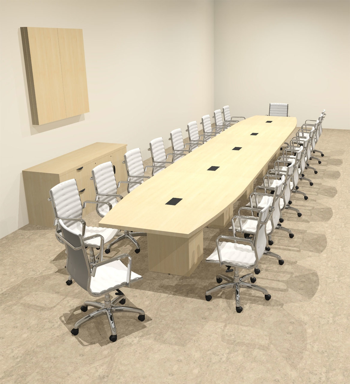 Modern Boat Shaped Cube Leg 22' Feet Conference Table, #OF-CON-CQ64