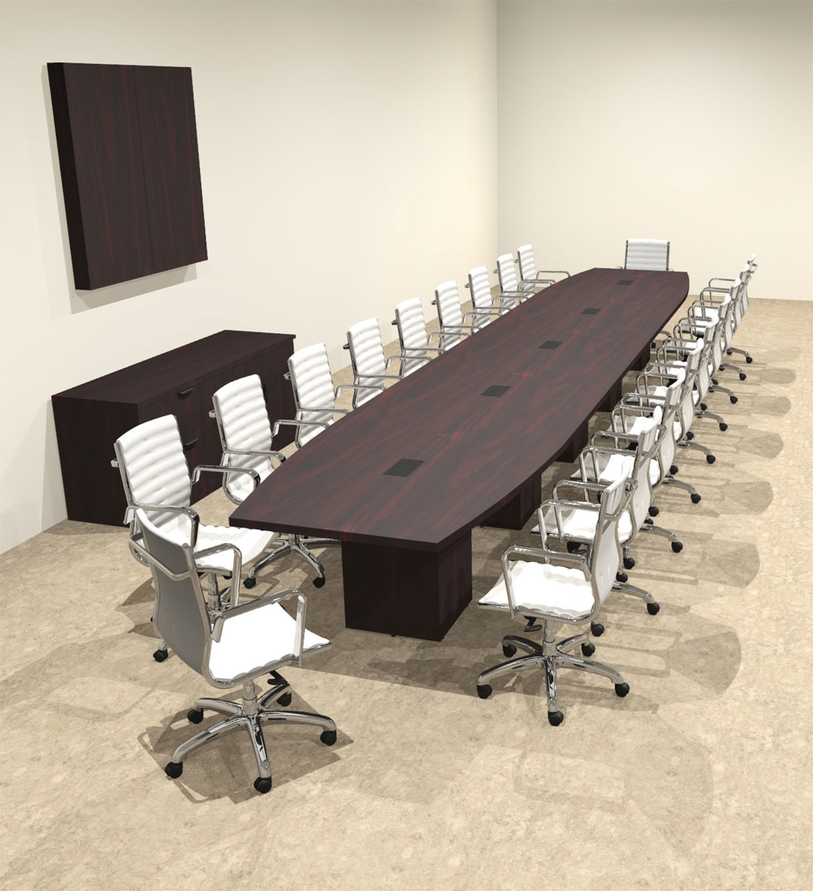 Modern Boat Shaped Cube Leg 22' Feet Conference Table, #OF-CON-CQ68