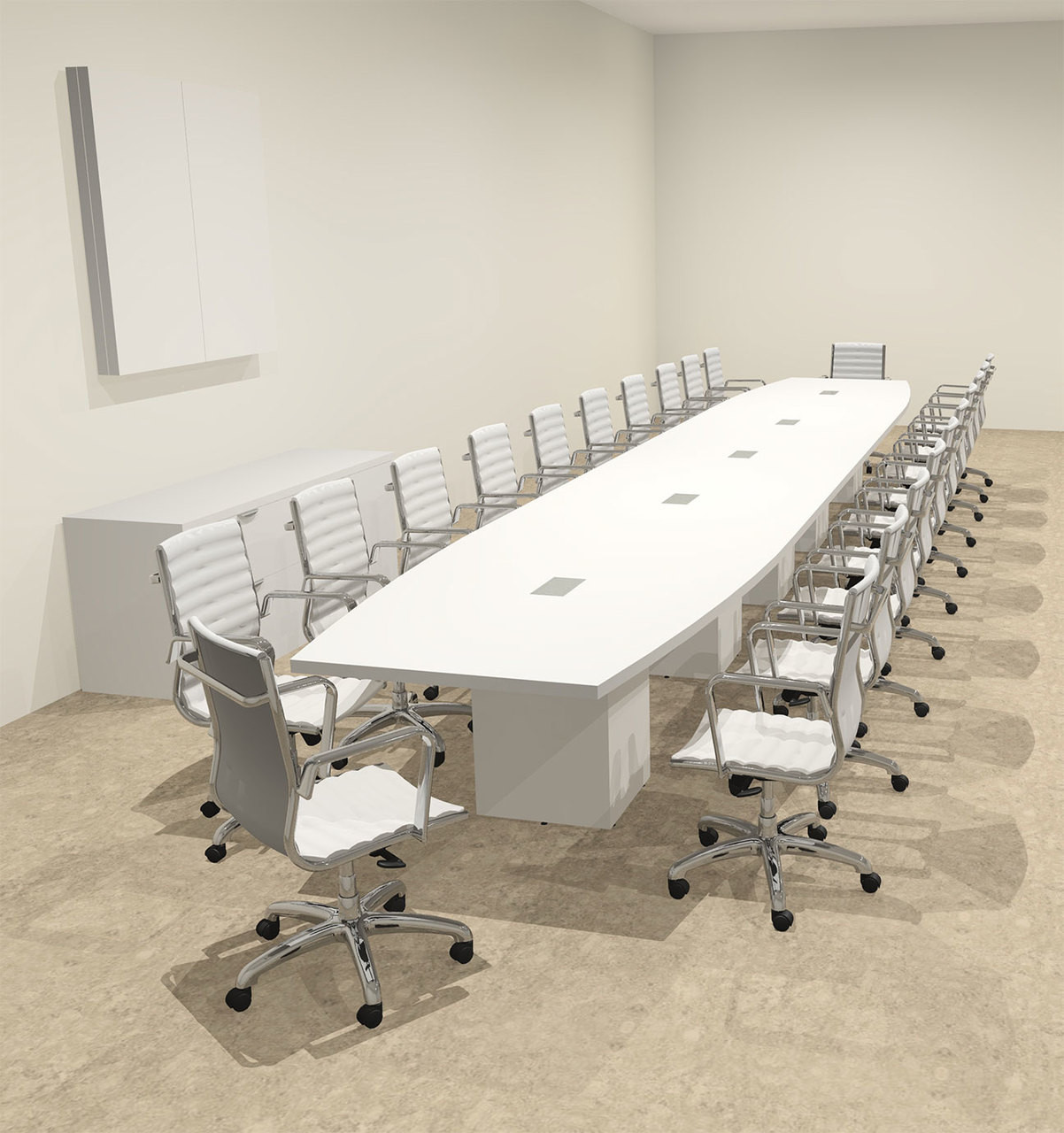 Modern Boat Shaped Cube Leg 24' Feet Conference Table, #OF-CON-CQ71