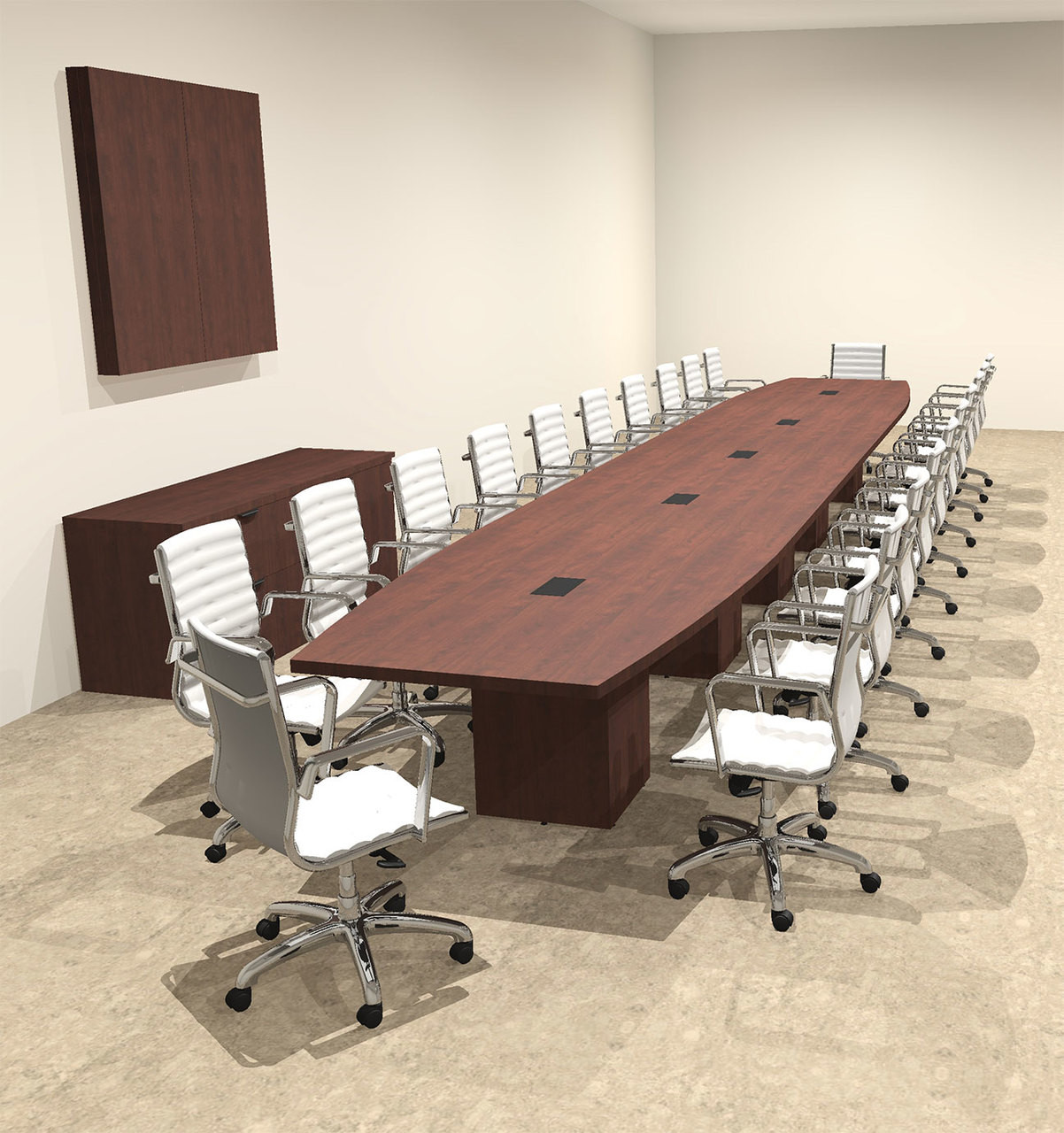 Modern Boat Shaped Cube Leg 24' Feet Conference Table, #OF-CON-CQ74