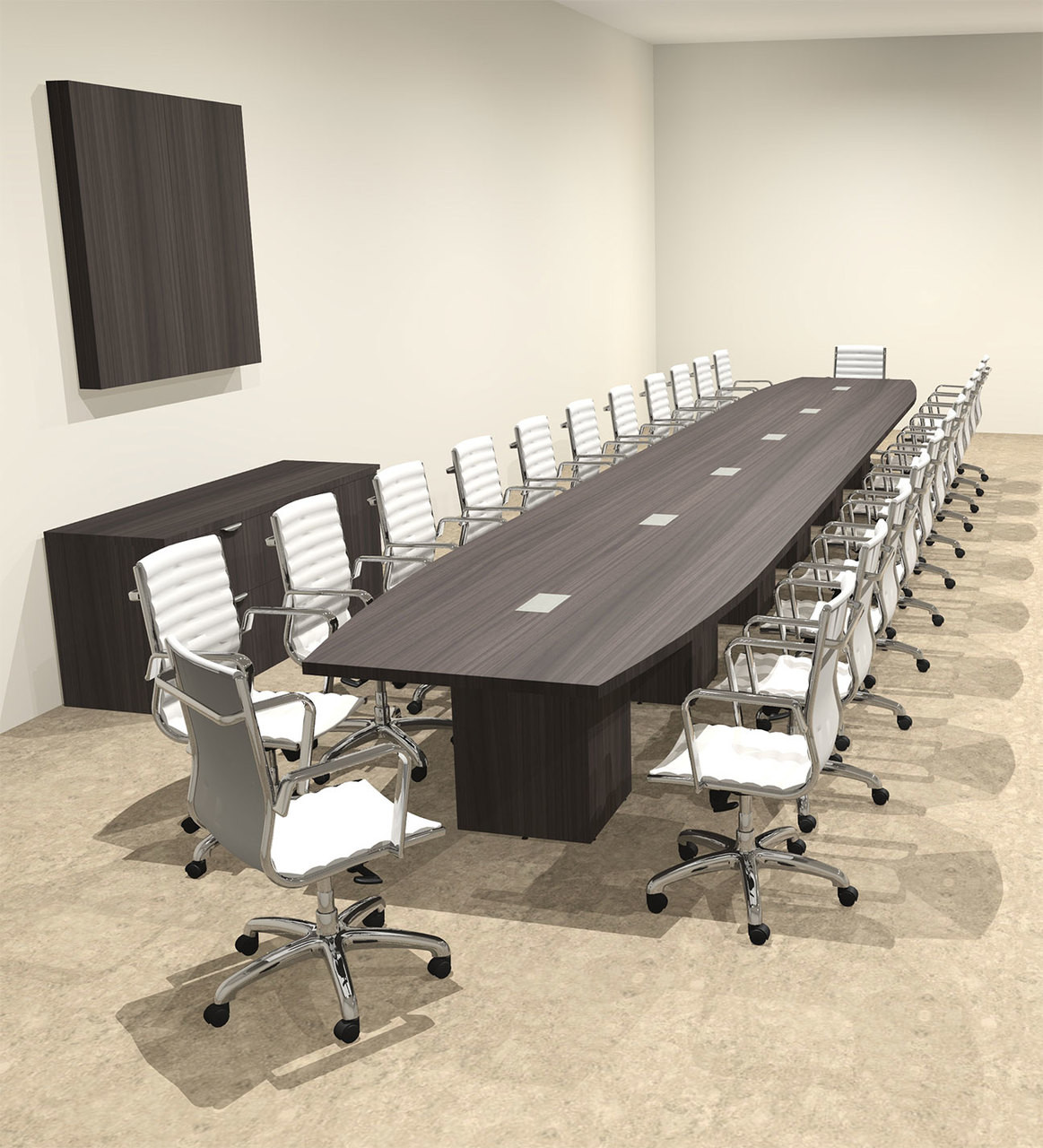 Modern Boat Shaped Cube Leg 26' Feet Conference Table, #OF-CON-CQ86